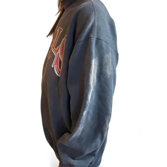 Vintage Chicago bulls black crew neck sweatshirt distressed - Picture 5 of 8